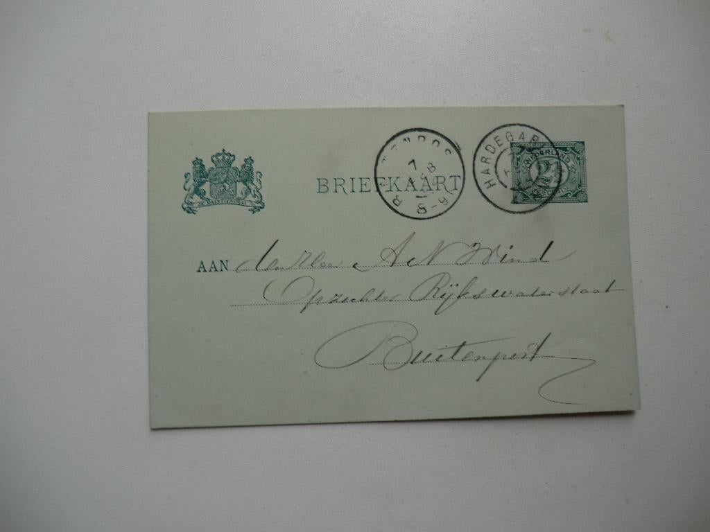 Buitenpost,Hardegarijp,Burgum,Opzichter rijkswaterstaat,Wind, Ophalen of Verzenden, Voor 1920, Gelopen, Friesland