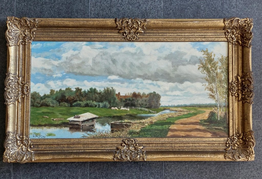 Schilderij, Antiek en Kunst, Ophalen, Doek, Oud hollands, Landschap
