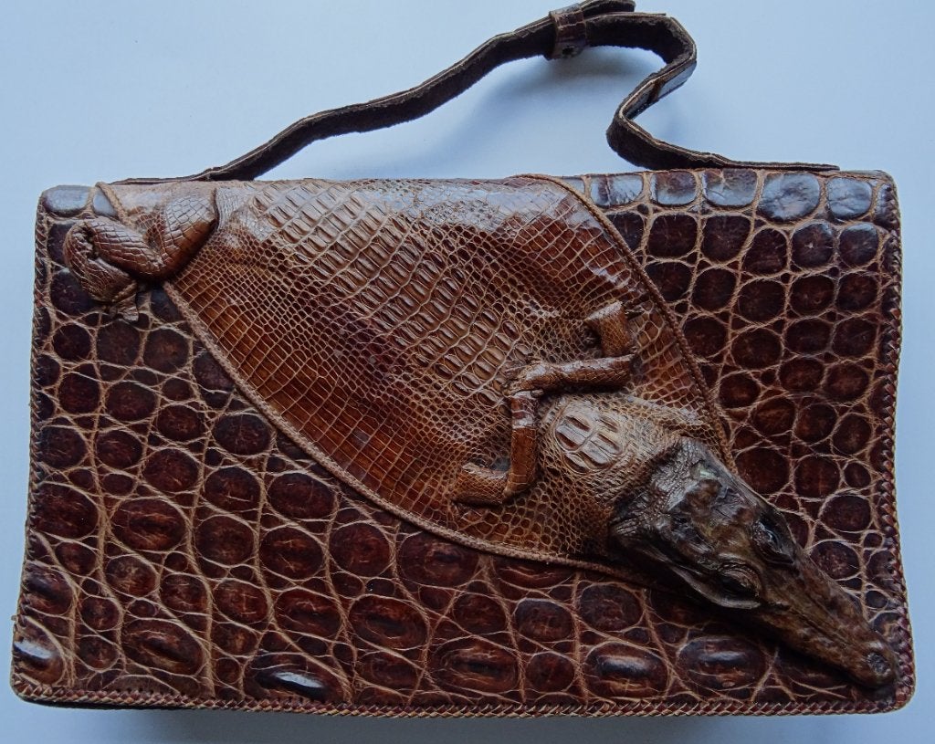 unieke reptielenlederen damestas, Sieraden, Tassen en Uiterlijk, Tassen | Damestassen, Ophalen of Verzenden, Zo goed als nieuw