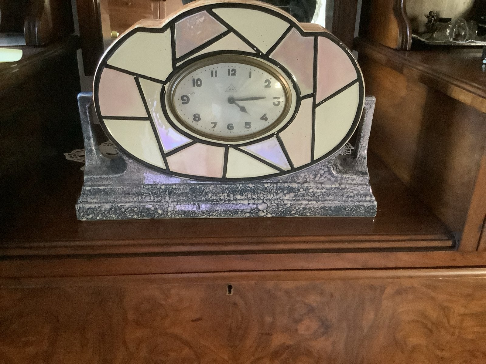 Antieke Art Deco Schouwklok - Uniek Design, Antiek en Kunst, Ophalen of Verzenden