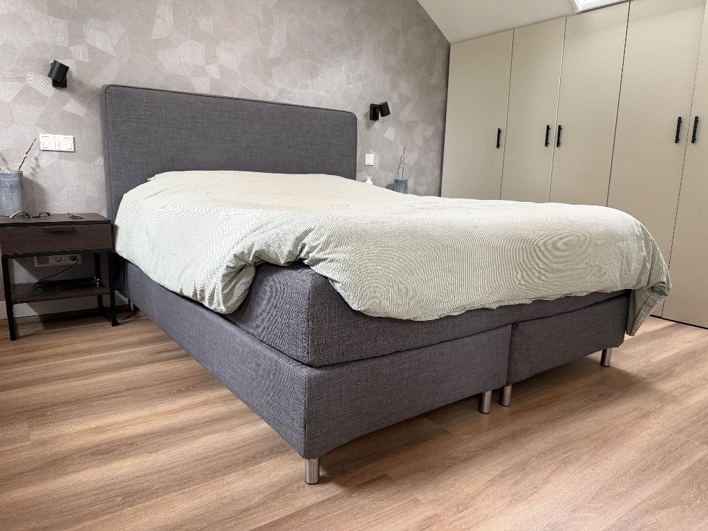 IKEA DUNVIK boxspring 160x200, Ophalen, Tweepersoons, Zo goed als nieuw, 200 cm