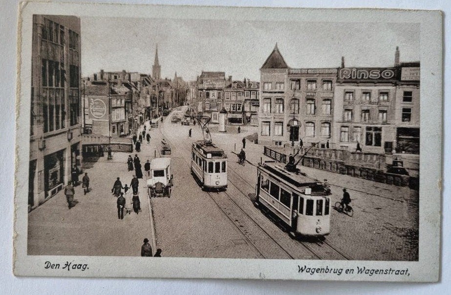 Den Haag - Wagenbrug en Wagenstraat met trams, Ophalen of Verzenden, Voor 1920, Ongelopen, Zuid-Holland