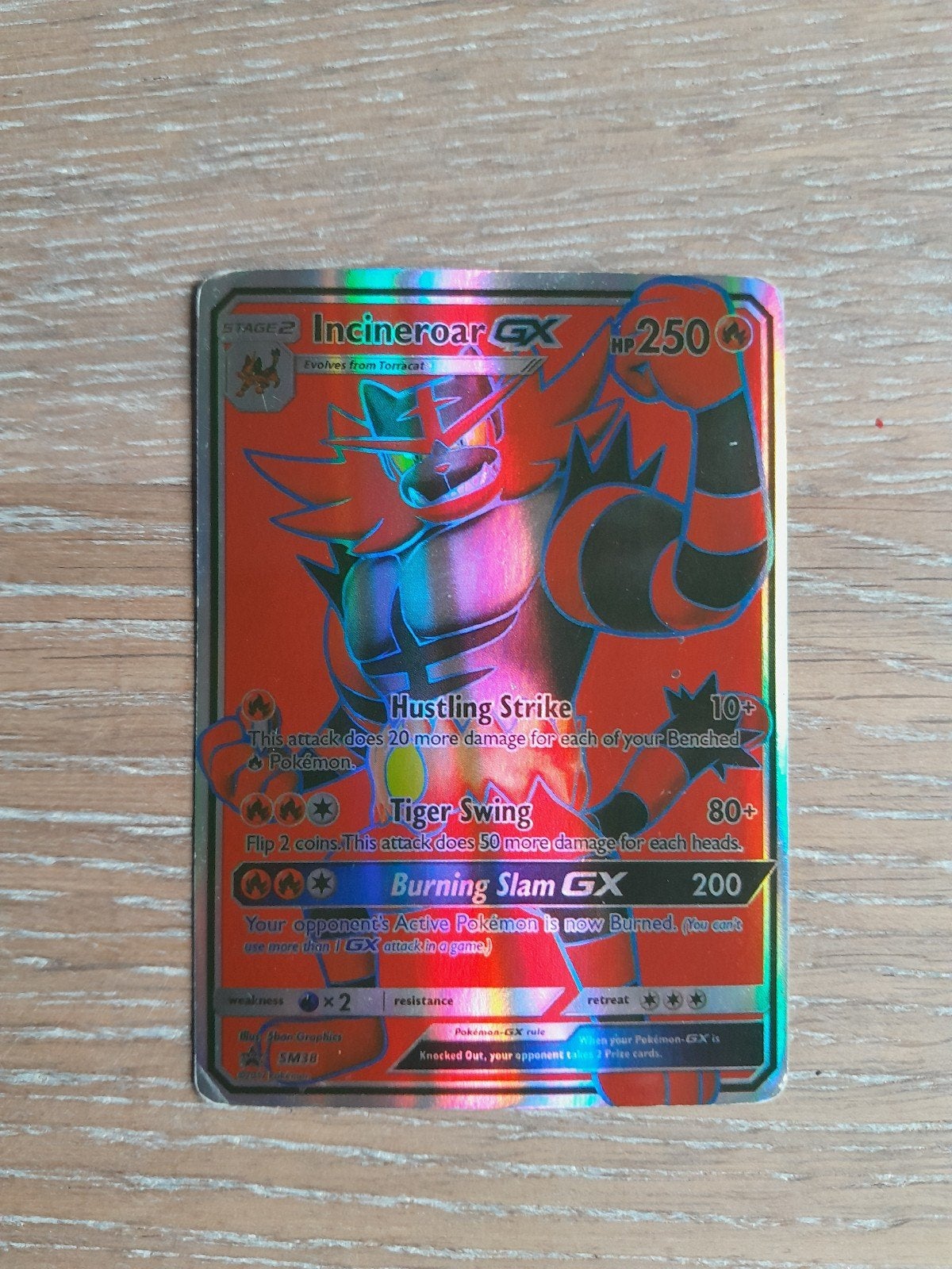 Incineroar GX SM38 Full Art Pokémon Kaart, Hobby en Vrije tijd, Verzamelkaartspellen | Pokémon, Zo goed als nieuw, Losse kaart