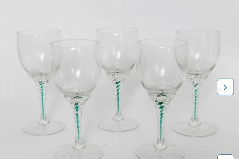 set van 5 vintage kristallen slingerglazen, Ophalen