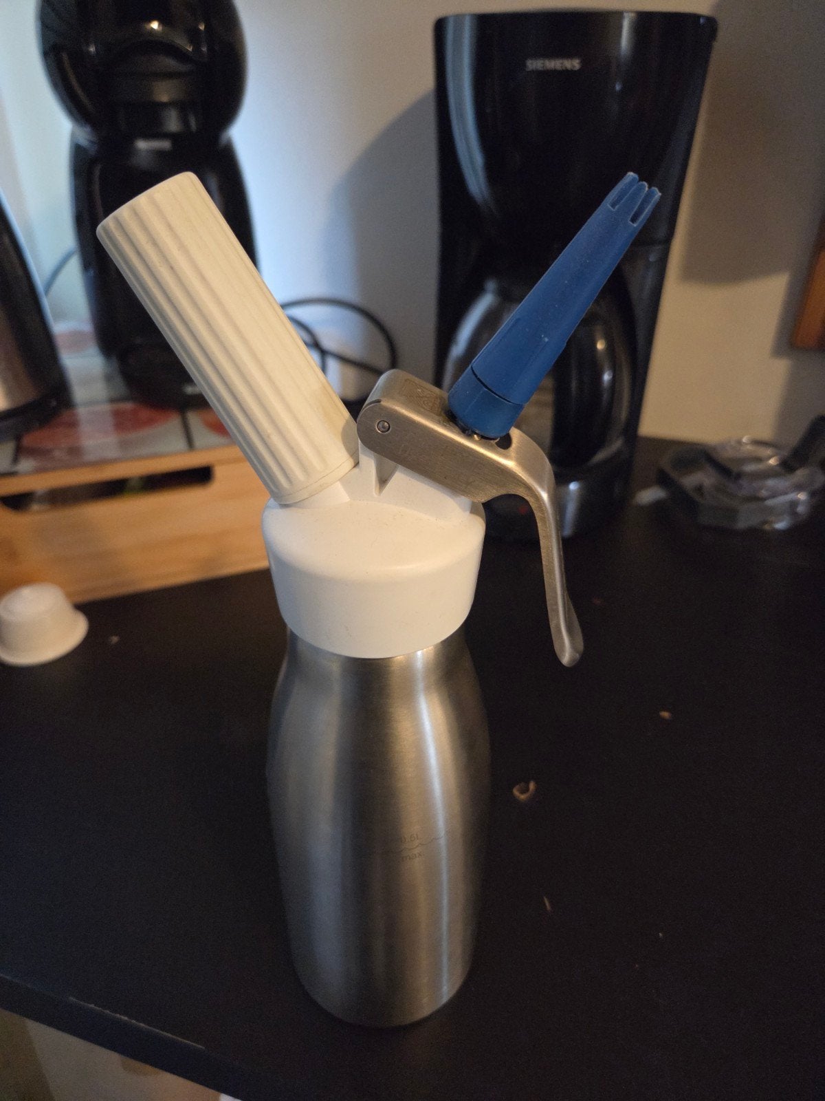Kayser slagroomspuit - RVS slagroomdispenser, Huis en Inrichting, Keuken | Keukenbenodigdheden, Ophalen, Zilver, Metaal, Overige merken