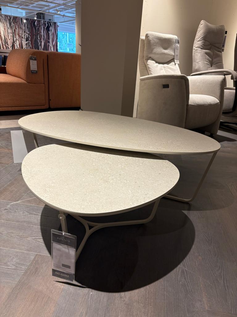 Salontafel set Nobby van Metaform - Keramiek, Huis en Inrichting, Tafels | Salontafels, Ophalen, Rond, 50 tot 100 cm, Zo goed als nieuw