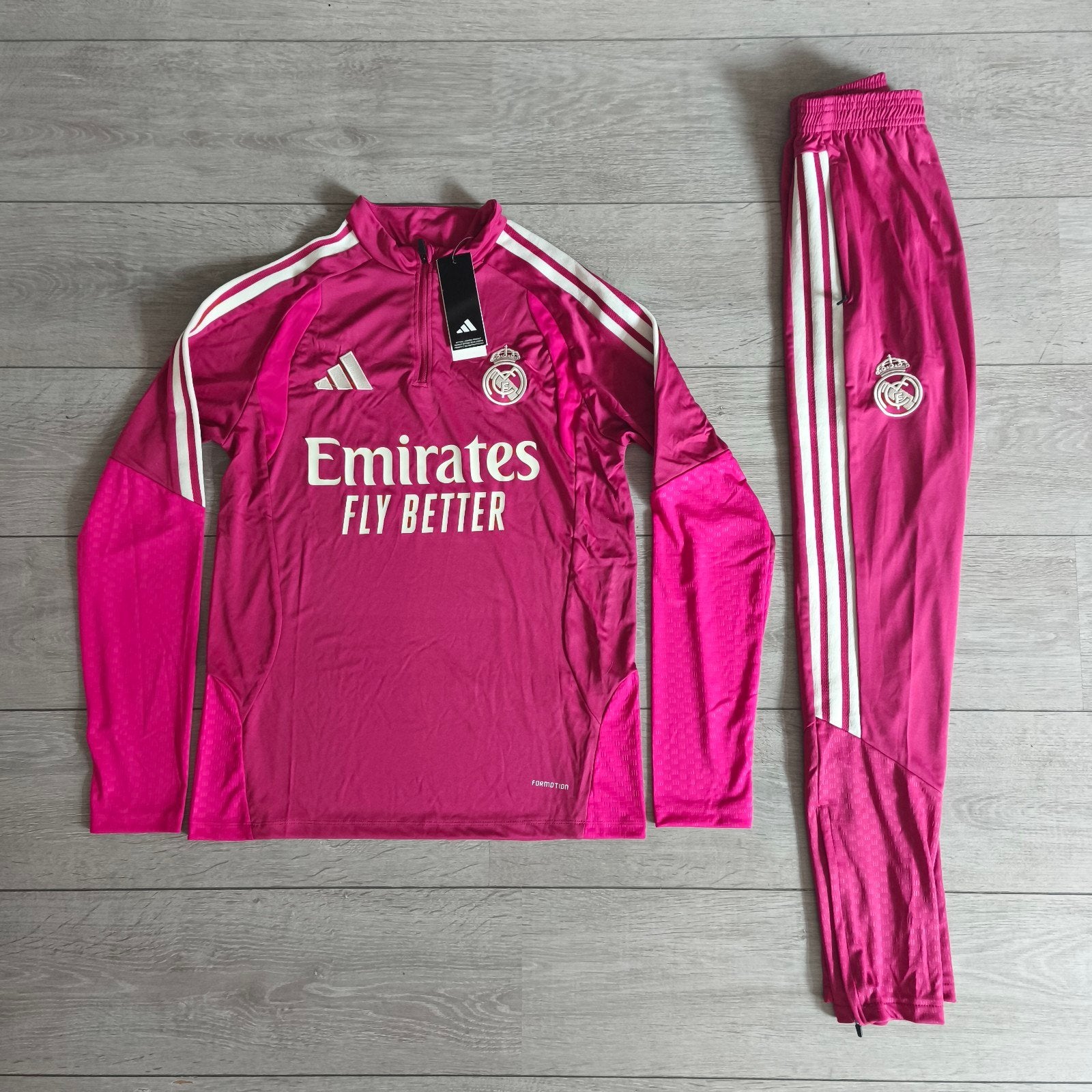 Real Madrid Roze Trainingspak met lange en korte broek S, Sport en Fitness, Maat S, Ophalen of Verzenden, Trainingspak