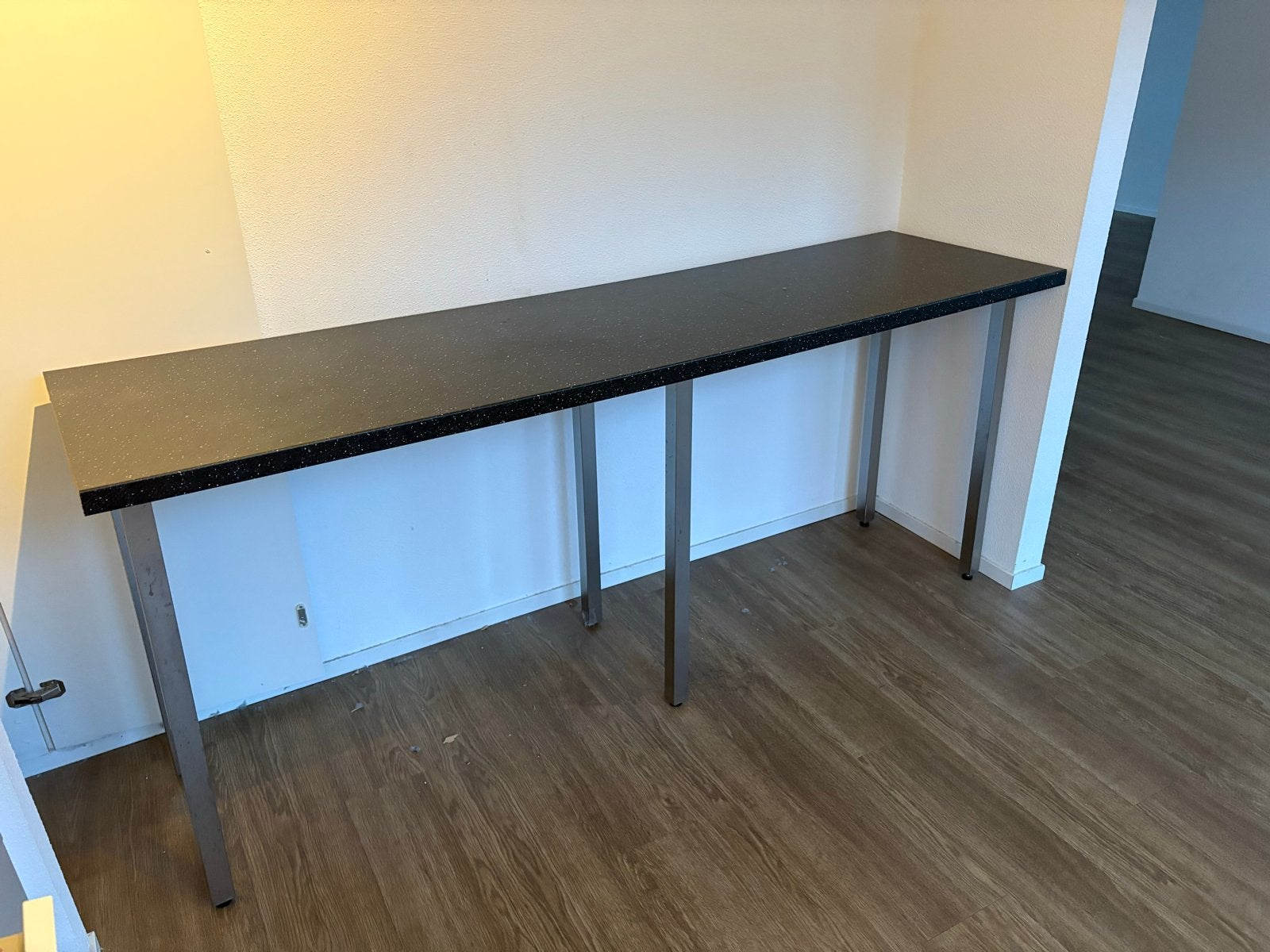 Keukenblad op stalen poten - 210x57x90cm, Gebruikt, 200 cm of meer, Metaal, Rechthoekig