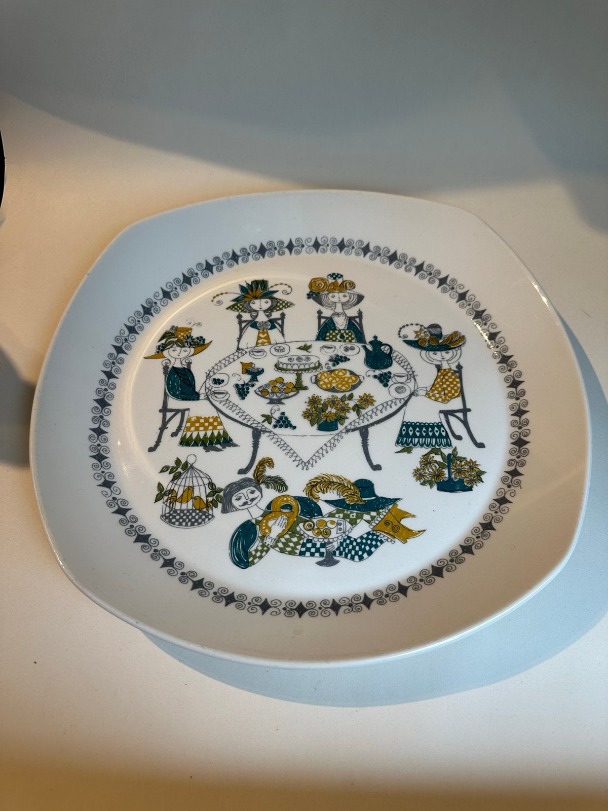 Vintage Figgjo Flint Turi Design 'Five o'clock' bord, Ophalen of Verzenden