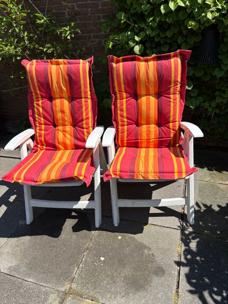 2 heerlijke Hartmann tuinstoelen, Ophalen, Gebruikt, Kunststof, Verstelbaar