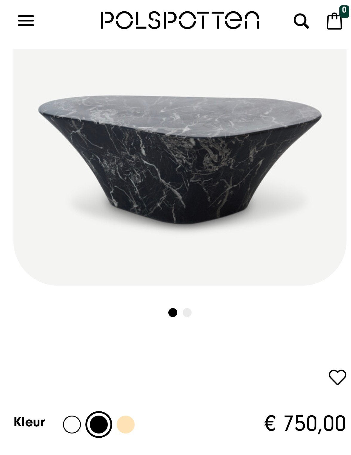 POLS POTTEN MARBLE LOOK TABLE, Huis en Inrichting, Tafels | Salontafels, Kunststof, 50 tot 100 cm, Design  modern eclectisch, Nieuw