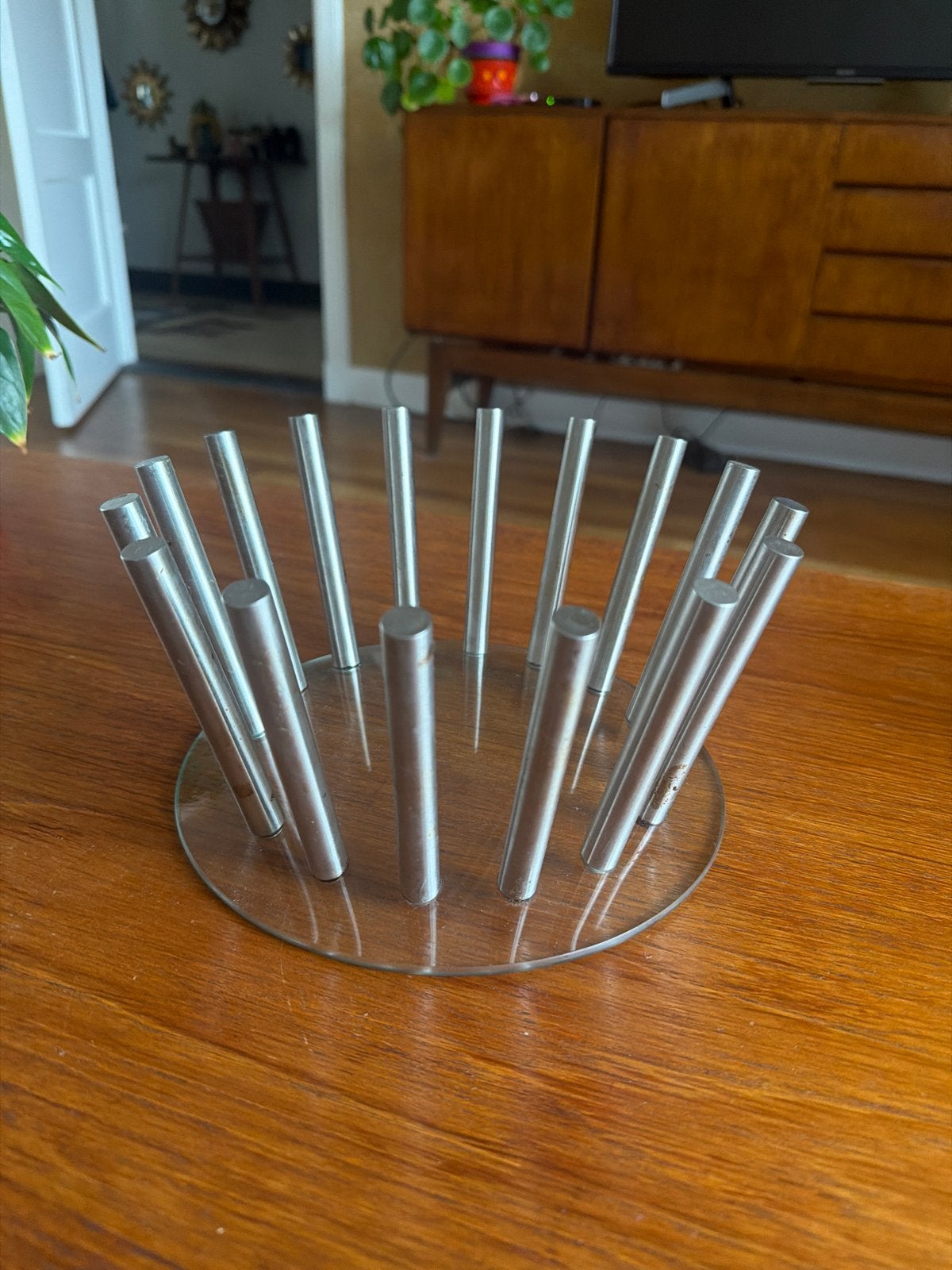 Vintage fruitschaal in Zack-stijl, Gebruikt, Schaal, Rond, Ophalen of Verzenden