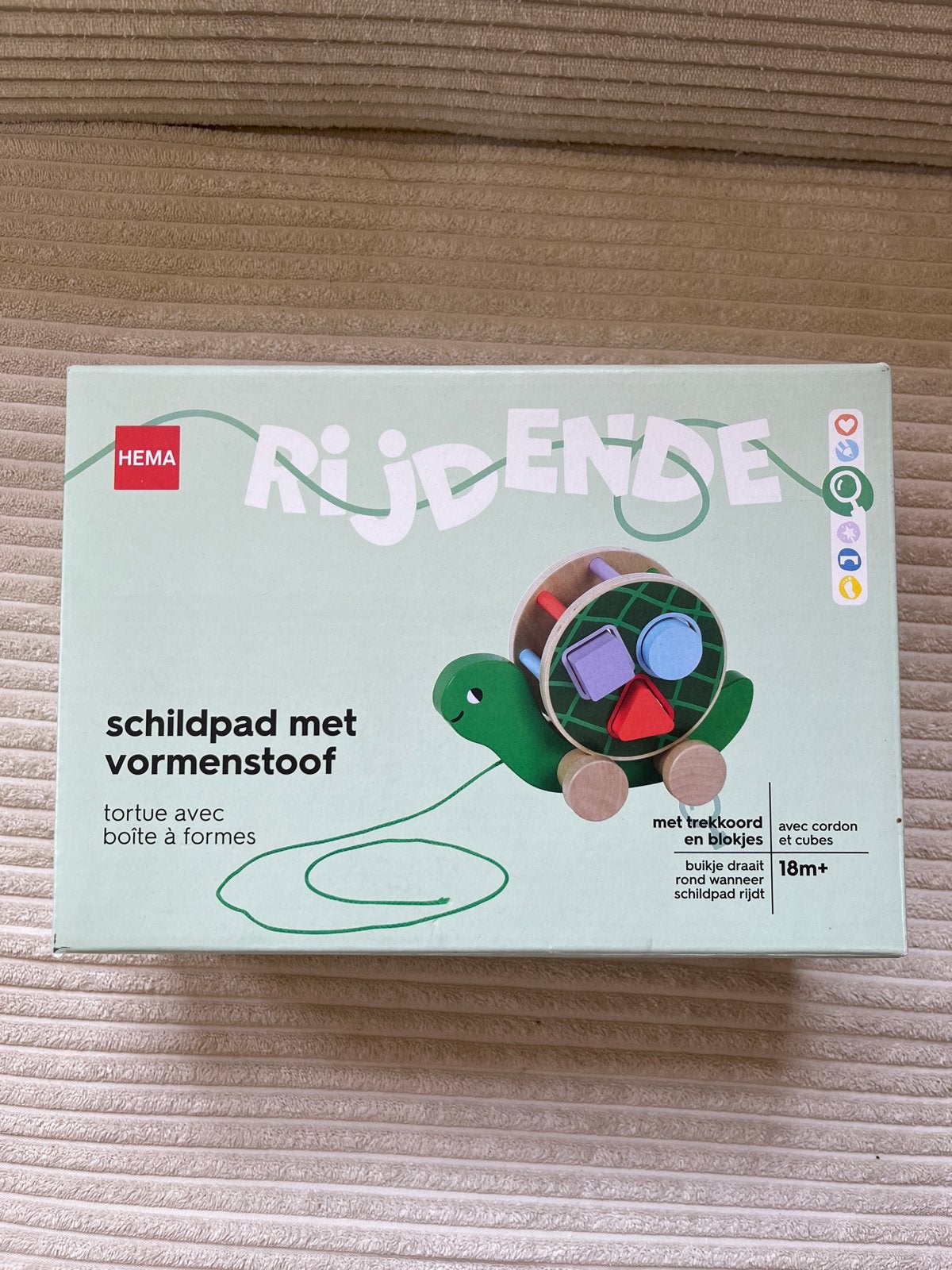 Hema Schildpad met Vormenstoof - Rij- en Hobbelspeelgoed, Ophalen of Verzenden, Nieuw, Rij- of Hobbelspeelgoed