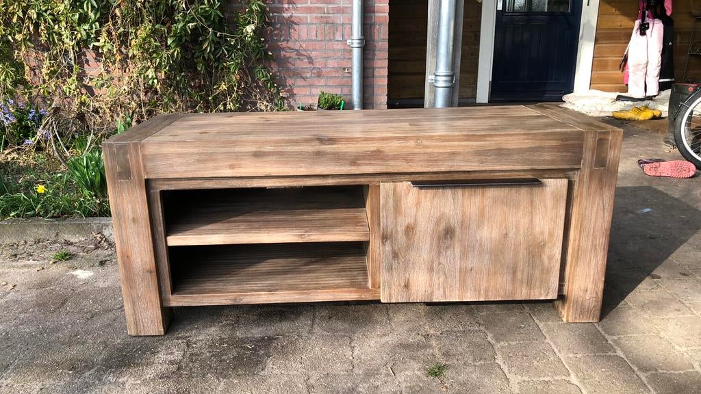 Houten TV meubel Salzburg (pronto wonen), Huis en Inrichting, Kasten | Televisiemeubels, Ophalen, 100 tot 150 cm, Zo goed als nieuw