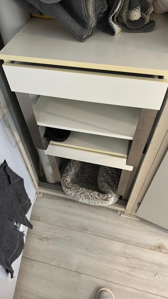 Nachtkastje RVS 45x45 wit, Huis en Inrichting, Slaapkamer | Nachtkastjes, Ophalen, Zo goed als nieuw, Minder dan 45 cm