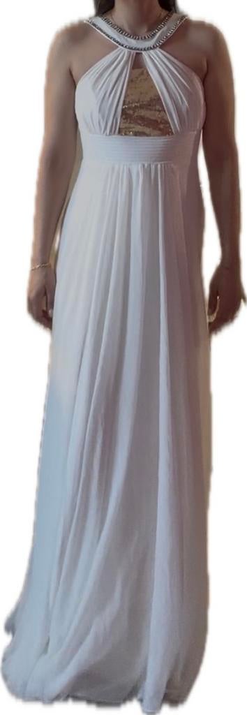 Elegante Witte Galajurk Maat S - Slechts Paar Uur Gedragen, Galajurk, Wit, Ophalen of Verzenden, Zo goed als nieuw