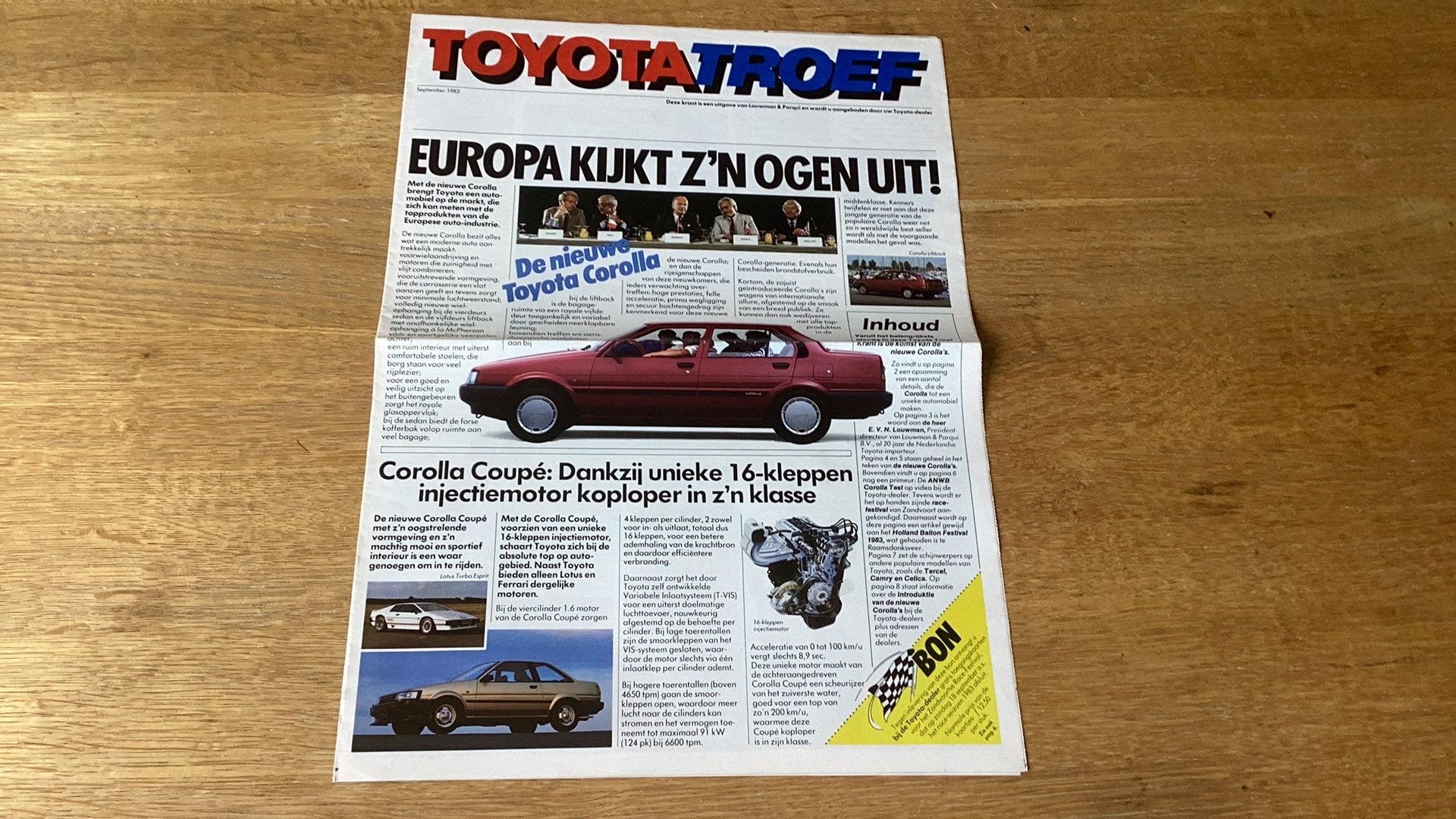 Toyota Troef 1983 - Nieuwe Toyota Corolla introductie, Ophalen of Verzenden, Gelezen, Toyota