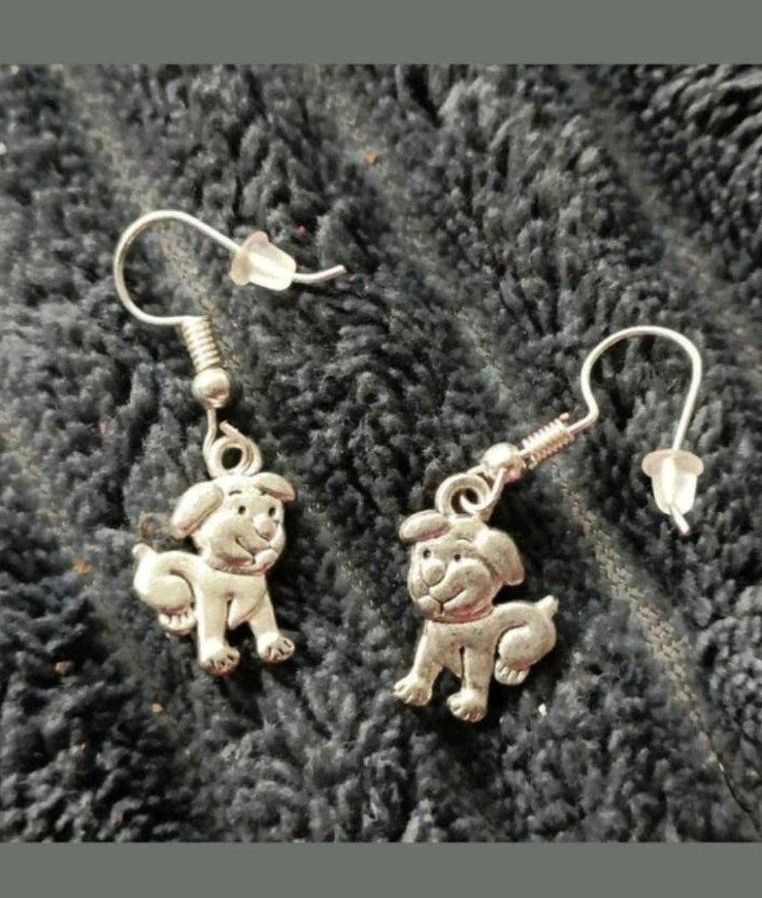 zilveren oorbellen hond, Hangers, Verzenden, Nieuw, Zilver