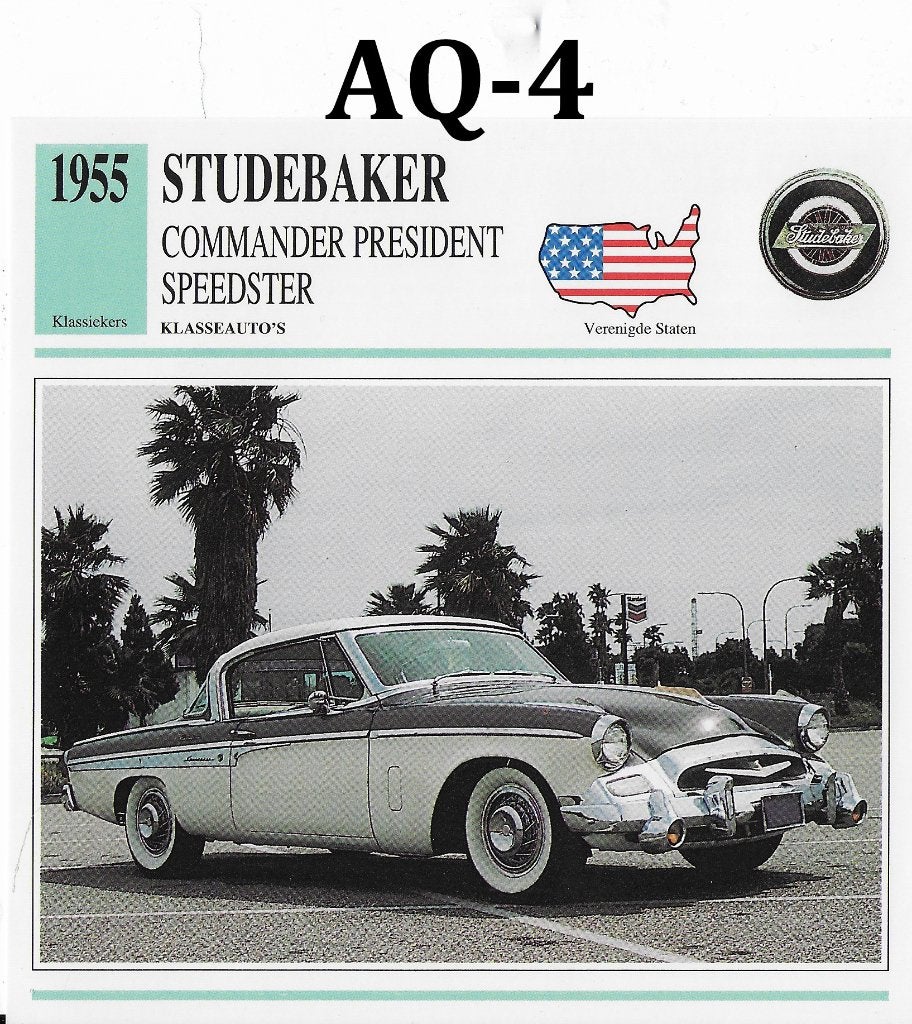 Aq4 autokaart studebaker commander president speedster, Ophalen of Verzenden, Zo goed als nieuw, Auto's