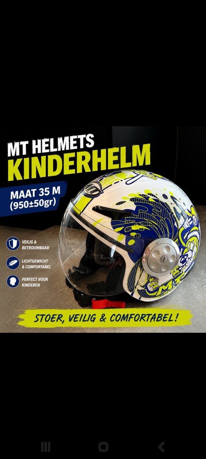 MT Helmets Kinderhelm, Ophalen of Verzenden, Zo goed als nieuw, Small, Overige merken