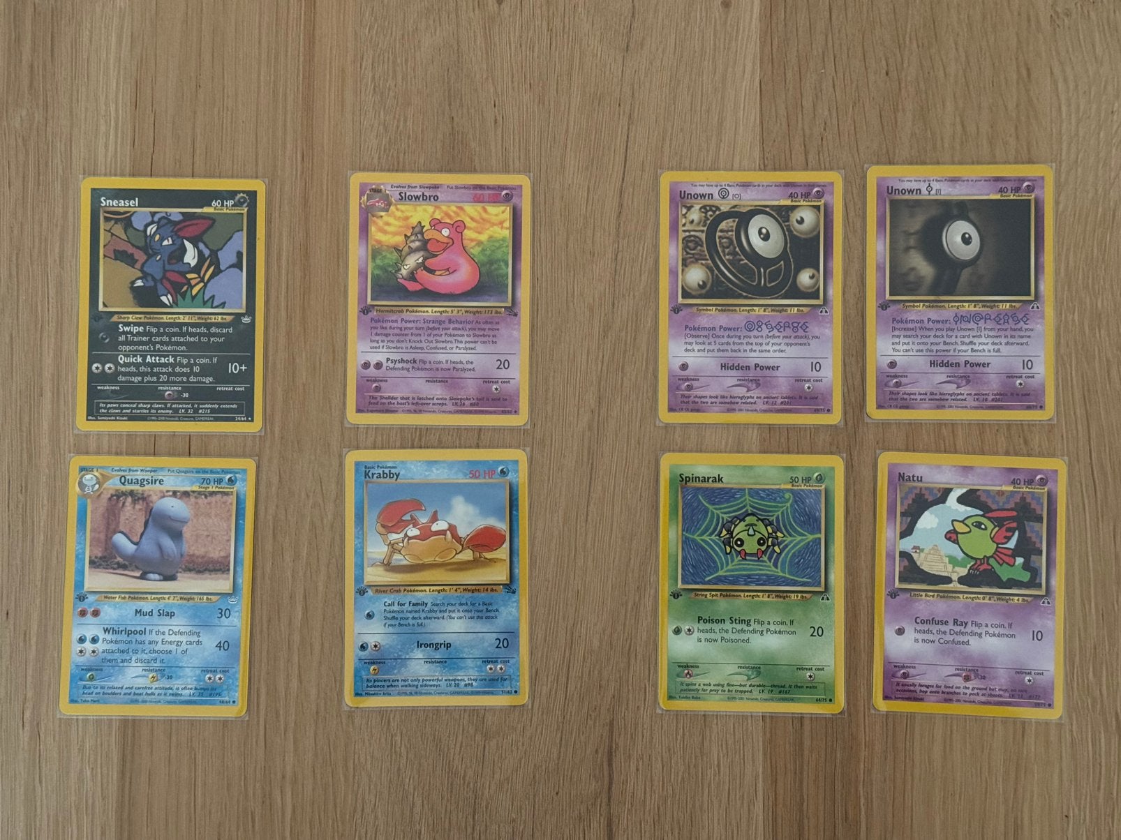 Fossil en Neo | 1st edition pokemon kaarten, Ophalen of Verzenden, Zo goed als nieuw, Meerdere kaarten