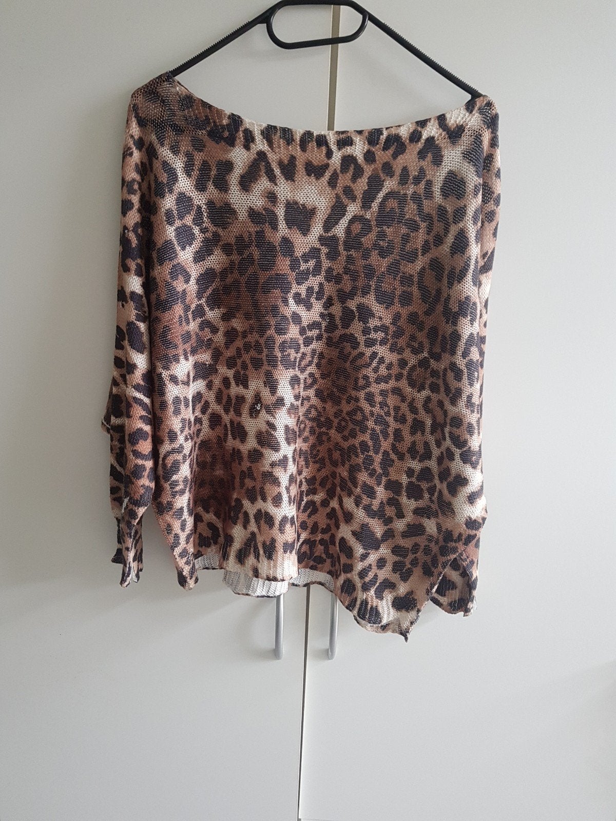 top leopard bruin one size, Verzenden, Zo goed als nieuw, Meerkleurig, Lange mouw