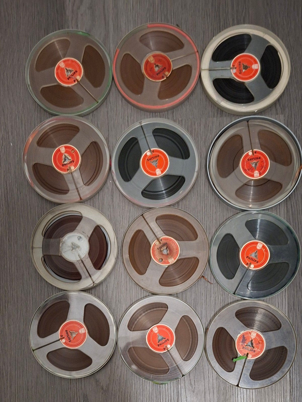 12 Philips bandrecorder banden, Ophalen of Verzenden, Onderdeel, Met banden