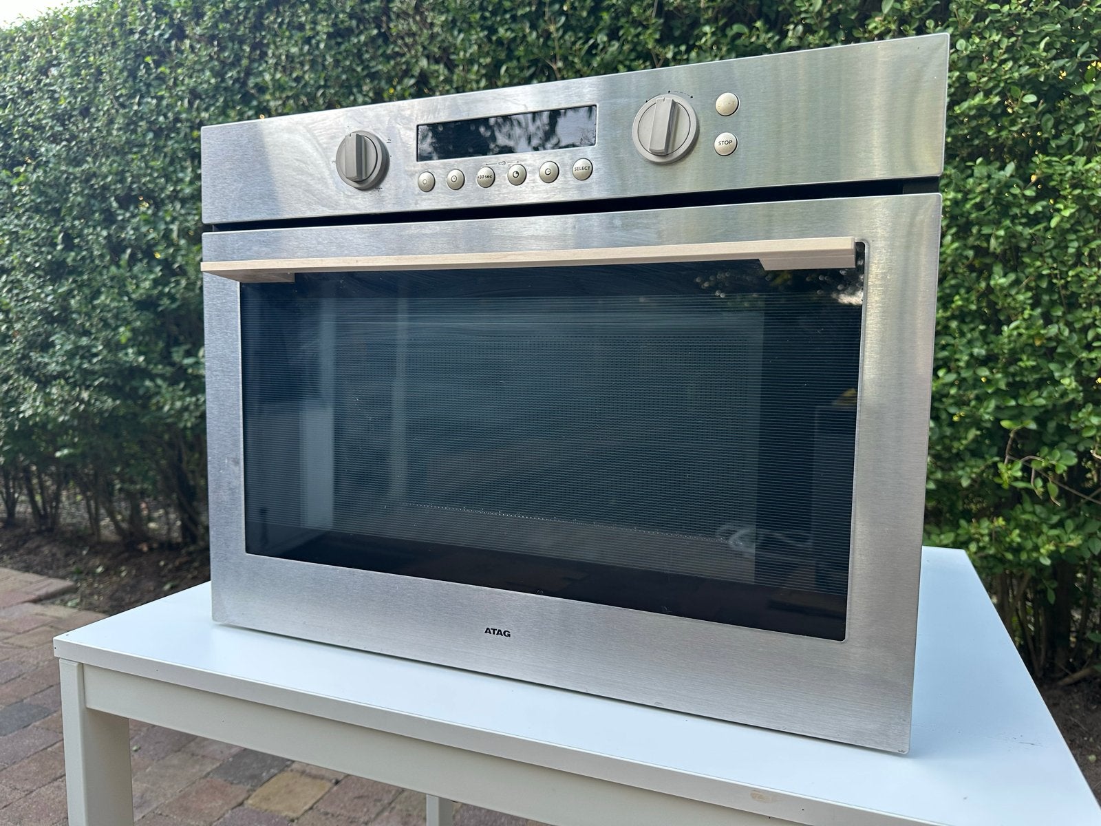 ATAG Inbouw Combi-oven Magnetron RVS - Gebruikt, 45 tot 50 cm, Hete lucht, 60 cm of meer, Ophalen of Verzenden