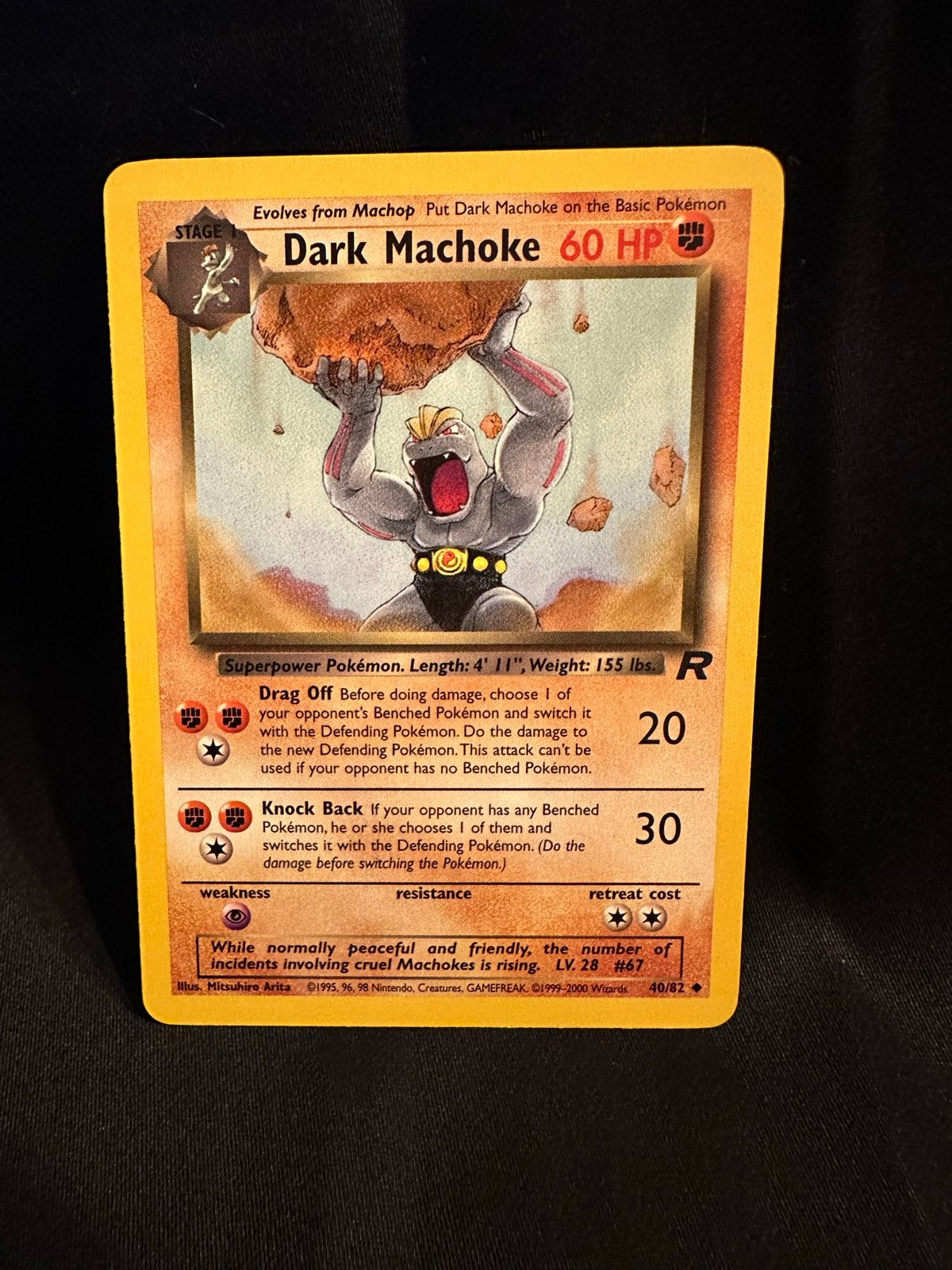 Dark Machoke Pokémon Kaart 60 HP (Engels), Hobby en Vrije tijd, Verzamelkaartspellen | Pokémon, Ophalen of Verzenden, Gebruikt