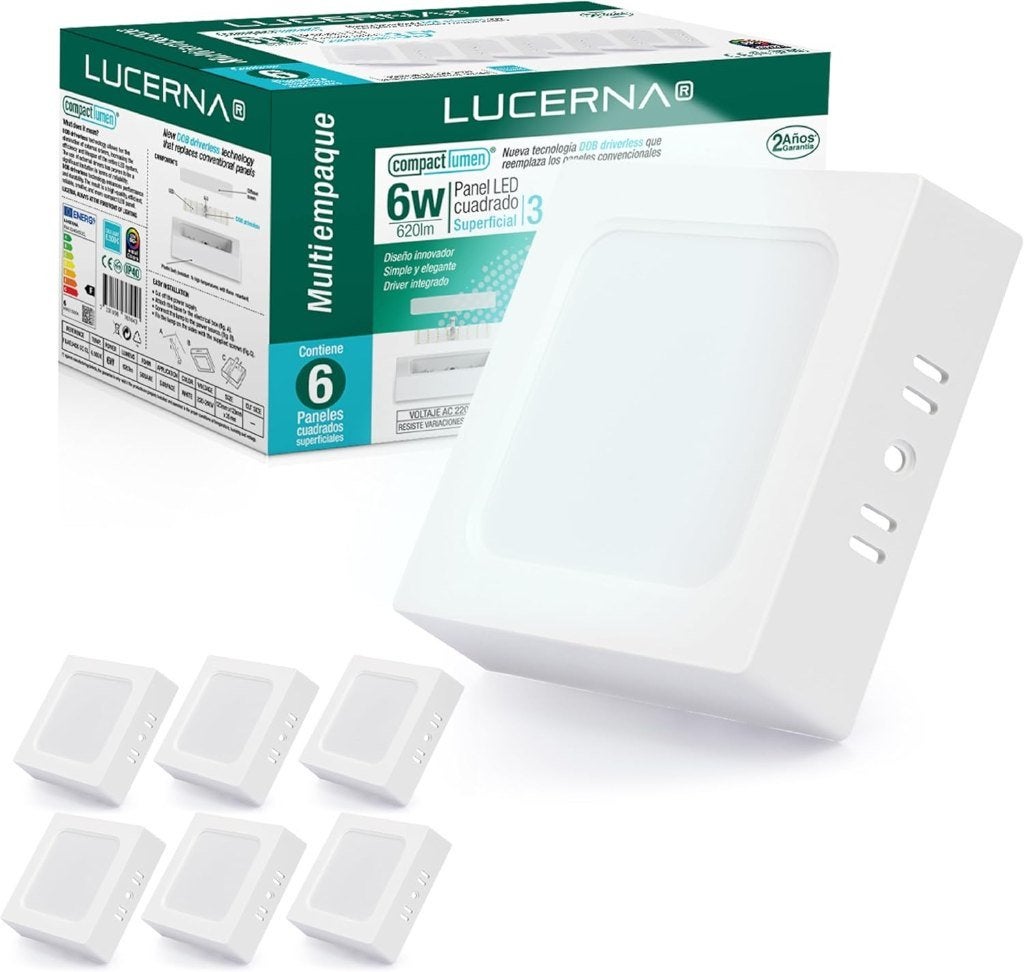 LUCERNA LED plafond lamp vierkant 6 stuks NIEUW in doos, Kunststof, Inclusief lichtbron, Nieuw, Ophalen of Verzenden