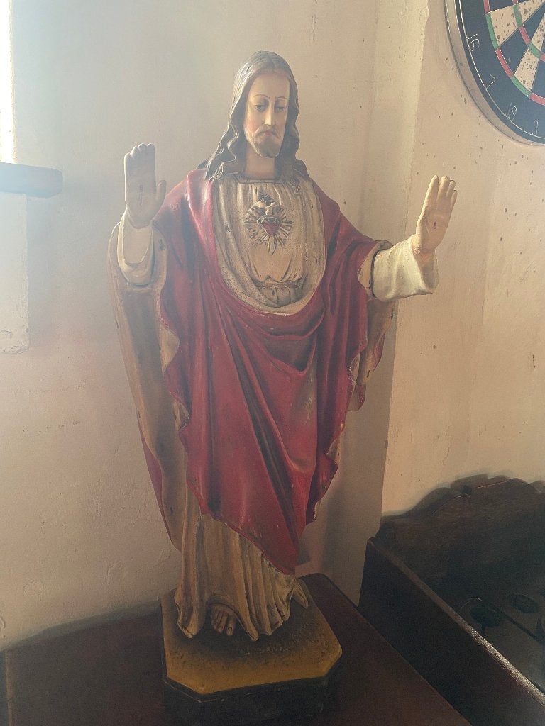 Groot Heilig Hart beeld, Christus, Jezusbeeld ca. 1900, Antiek en Kunst, Ophalen