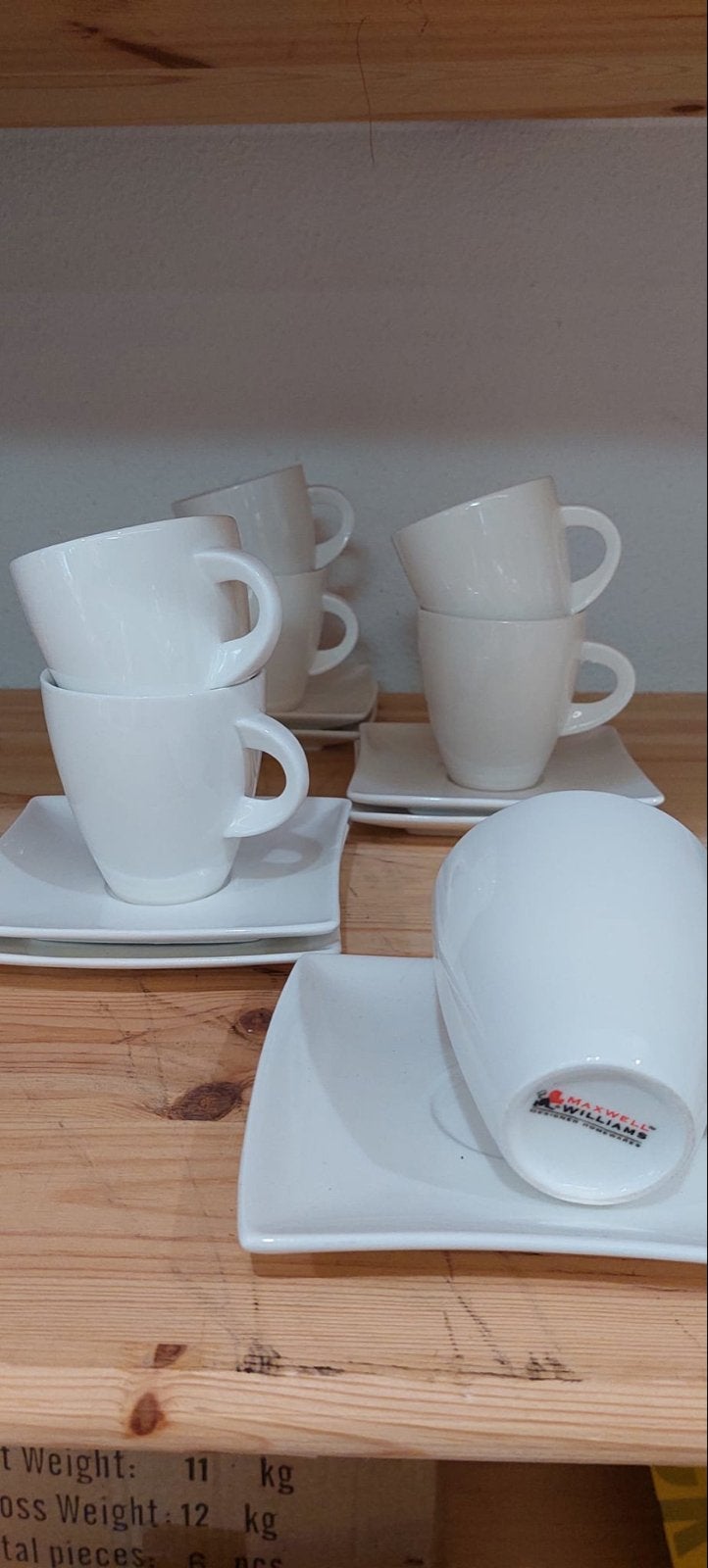 7 Maxwell & Williams kopjes met schotels, 8 cm hoog, Huis en Inrichting, Keuken | Servies, Overige merken, Maxwell & Williams