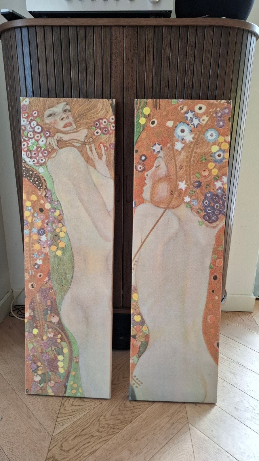 Uniek groot tweeluik van Klimt op canvas, Huis en Inrichting, Ophalen of Verzenden, Zo goed als nieuw