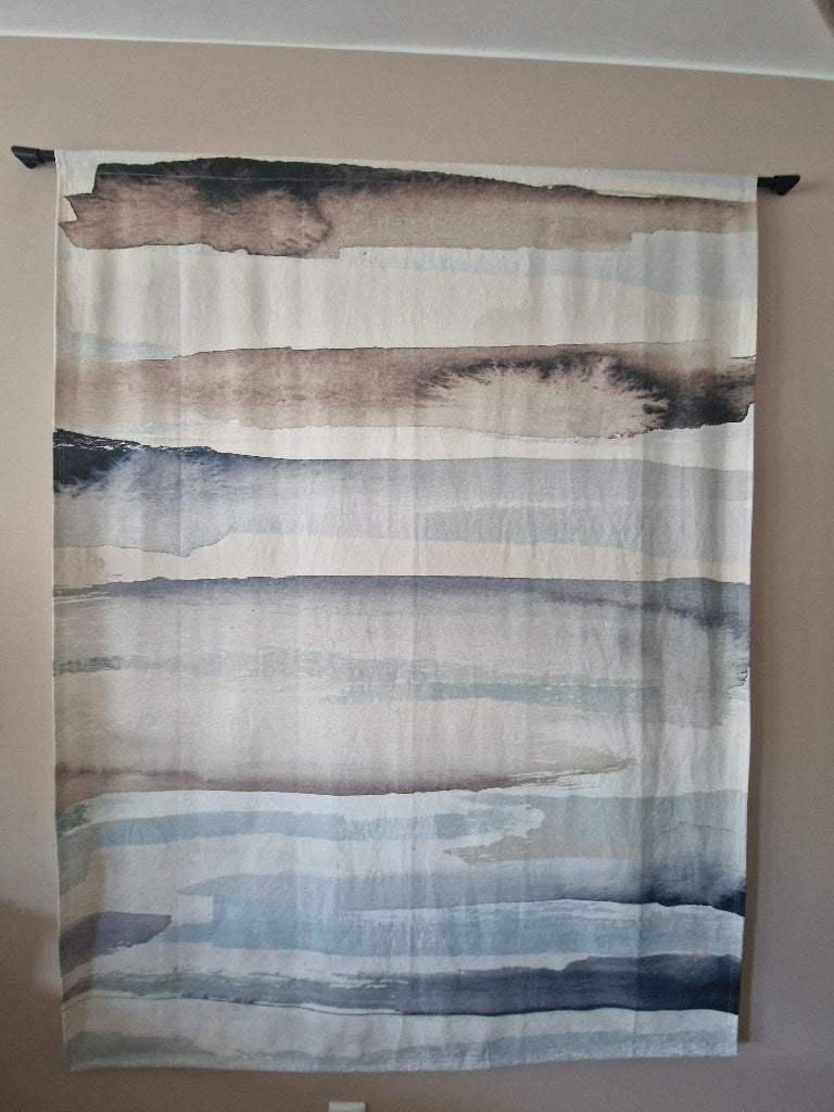 Wandkleed 190 x 145cm Blauw inclusief ophangsysteem, 145 cm, 190 cm, Wandkleed, Klassiek
