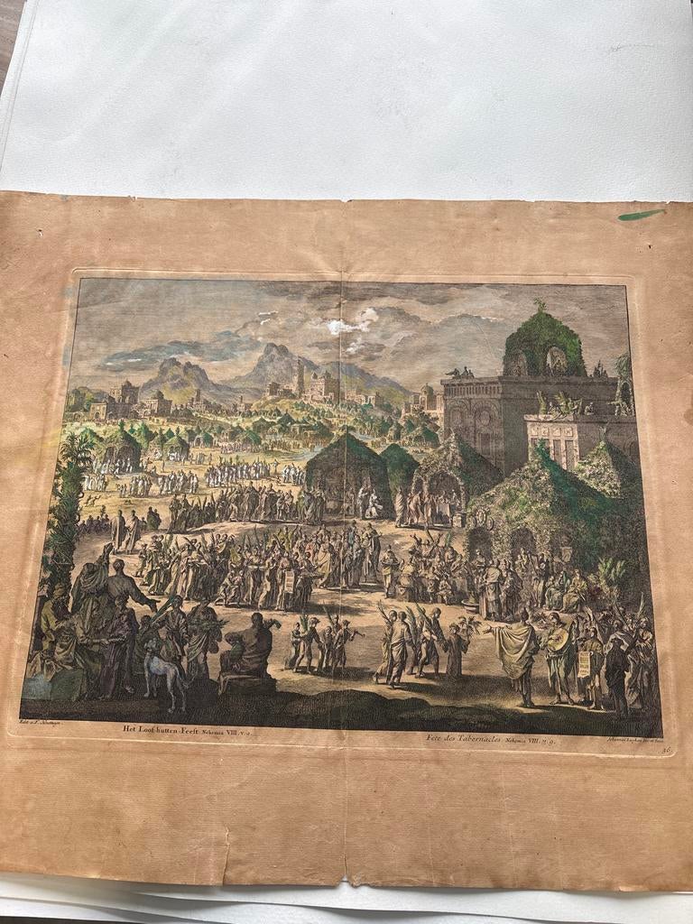 Johannes Luyken - Het Loofhuttenfeest, Nehemia VIII v.9, Ophalen of Verzenden