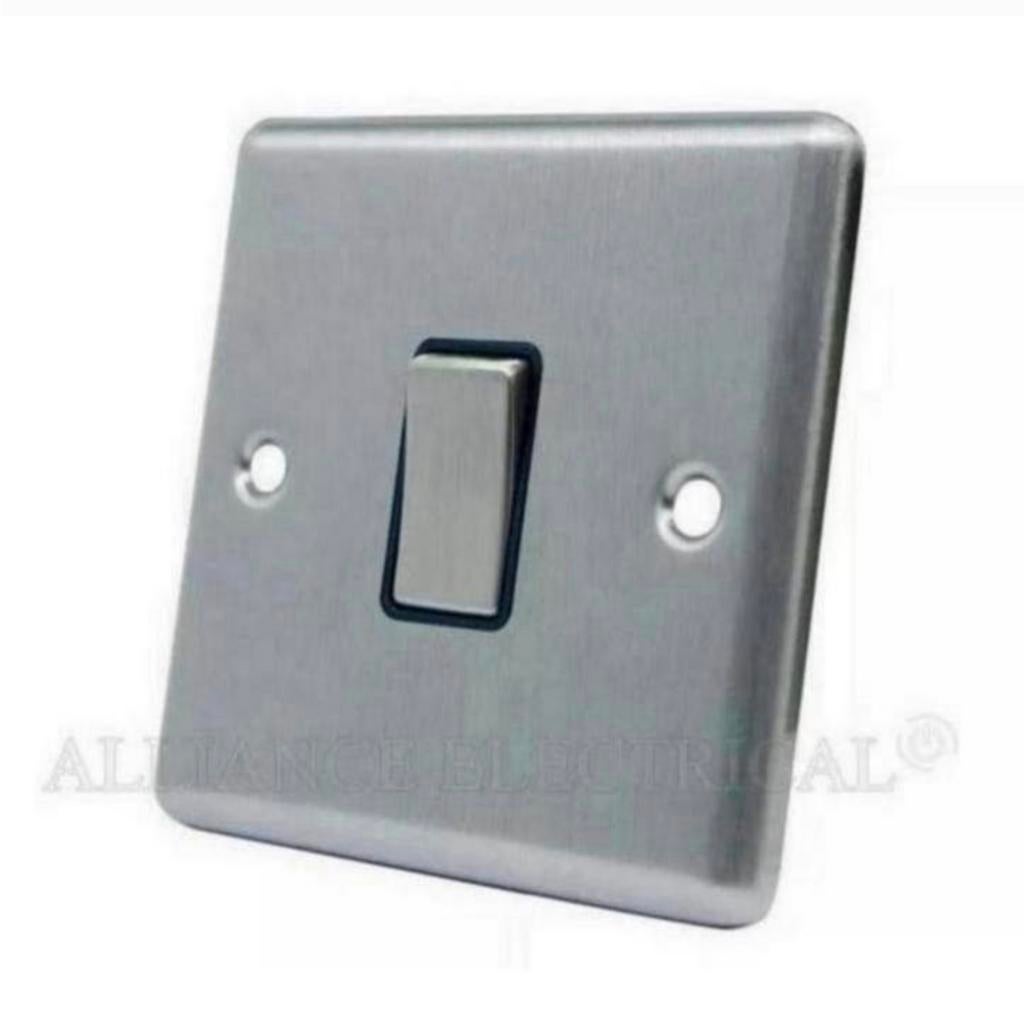 2X Geborsteld satijn chrome chroom licht schakelaar knop set, Nieuw, Ophalen of Verzenden, H, H