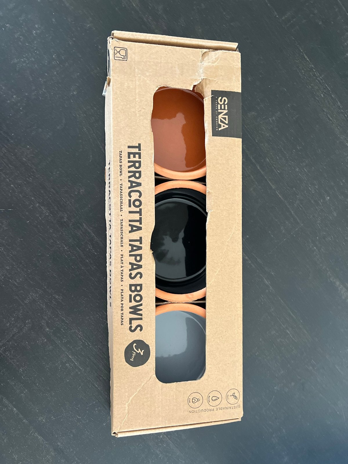 Senza terracotta tapas schaaltjes - 3x - nieuw & ongebruikt, Overige merken, Nieuw, Ophalen of Verzenden, Schaal of Schalen
