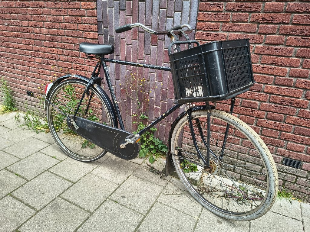 Gazelle transportfiets 66 cm frame en kratje, Fietsen en Brommers, Fietsen | Heren | Herenfietsen, Ophalen, Terugtraprem, Gebruikt
