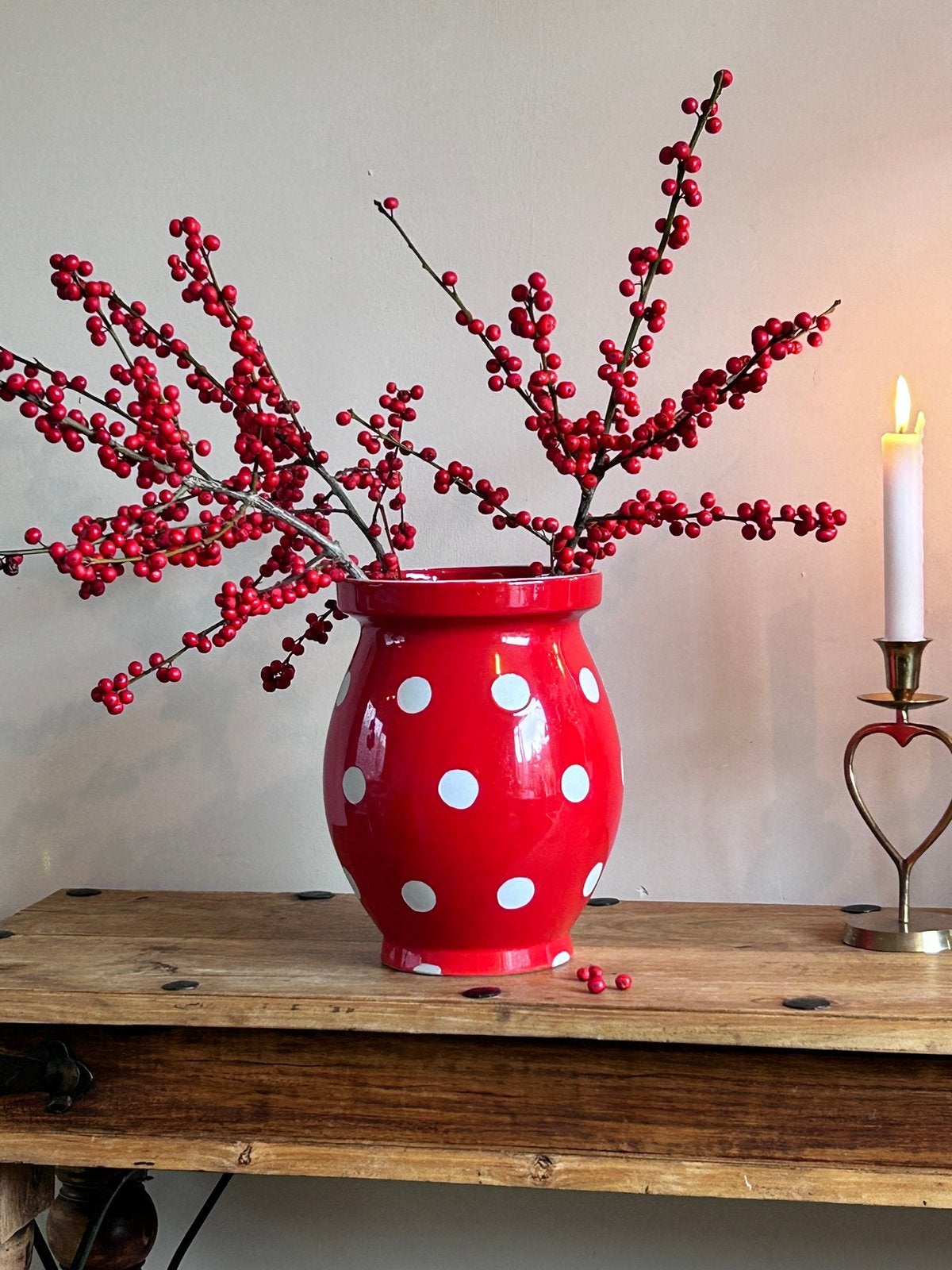 Prachtige vintage vaas, Ophalen of Verzenden, Zo goed als nieuw, Rood