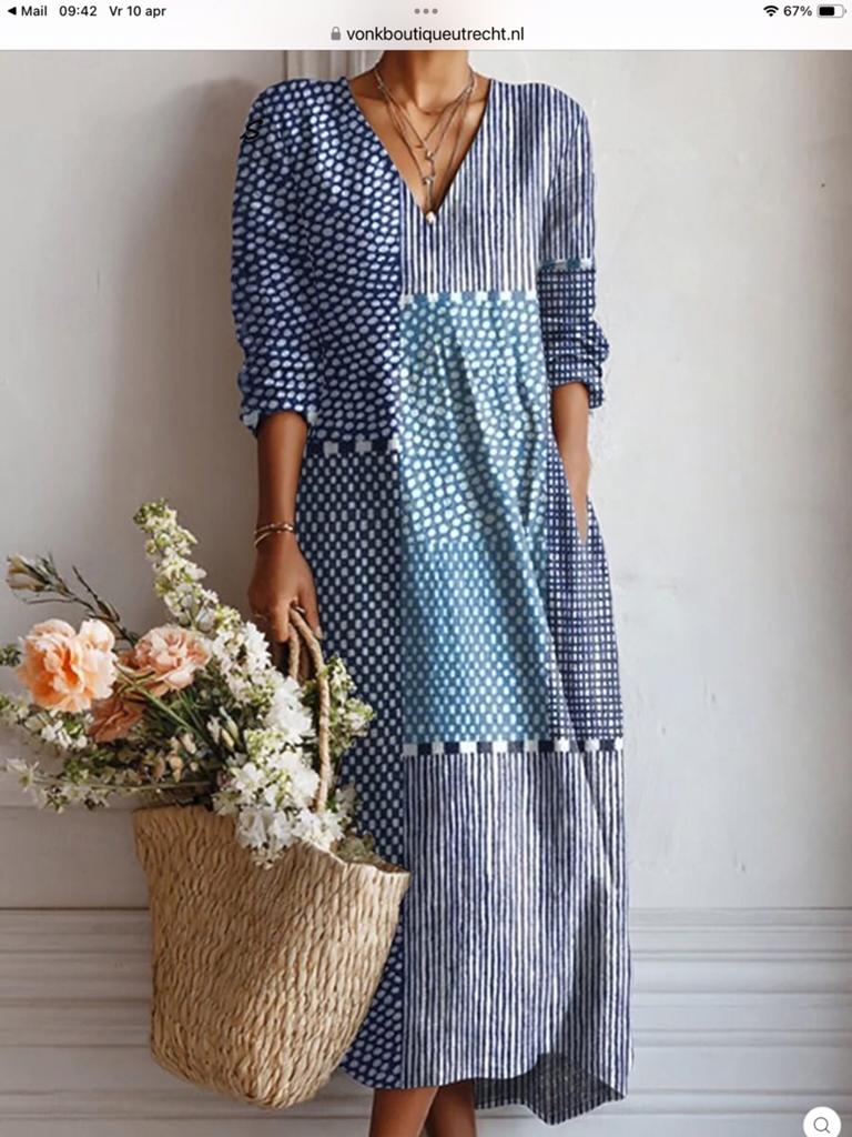Jurk M:2 xl, zomer katoen. Ok tot ok 60cm, NIEUW, Kleding | Dames, Ophalen of Verzenden, Nieuw, Blauw, Jurk