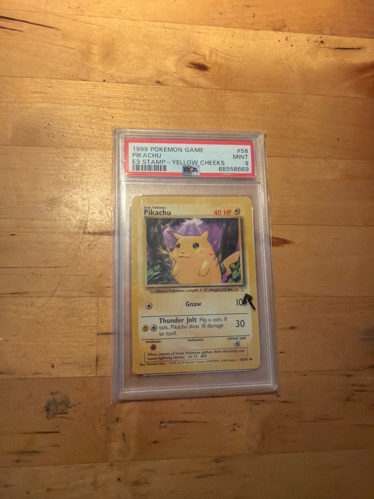 Pikachu 1999 Pokemon Game #58 PSA 9 Mint E3 Stamp, Ophalen, Zo goed als nieuw, Losse kaart