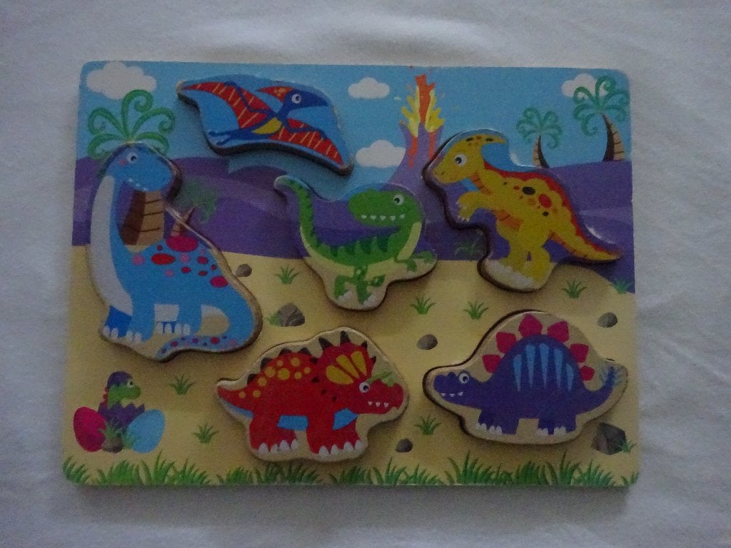 ( nr. 456 )  houten puzzel /  Dino, Ophalen of Verzenden, 10 tot 50 stukjes, Gebruikt