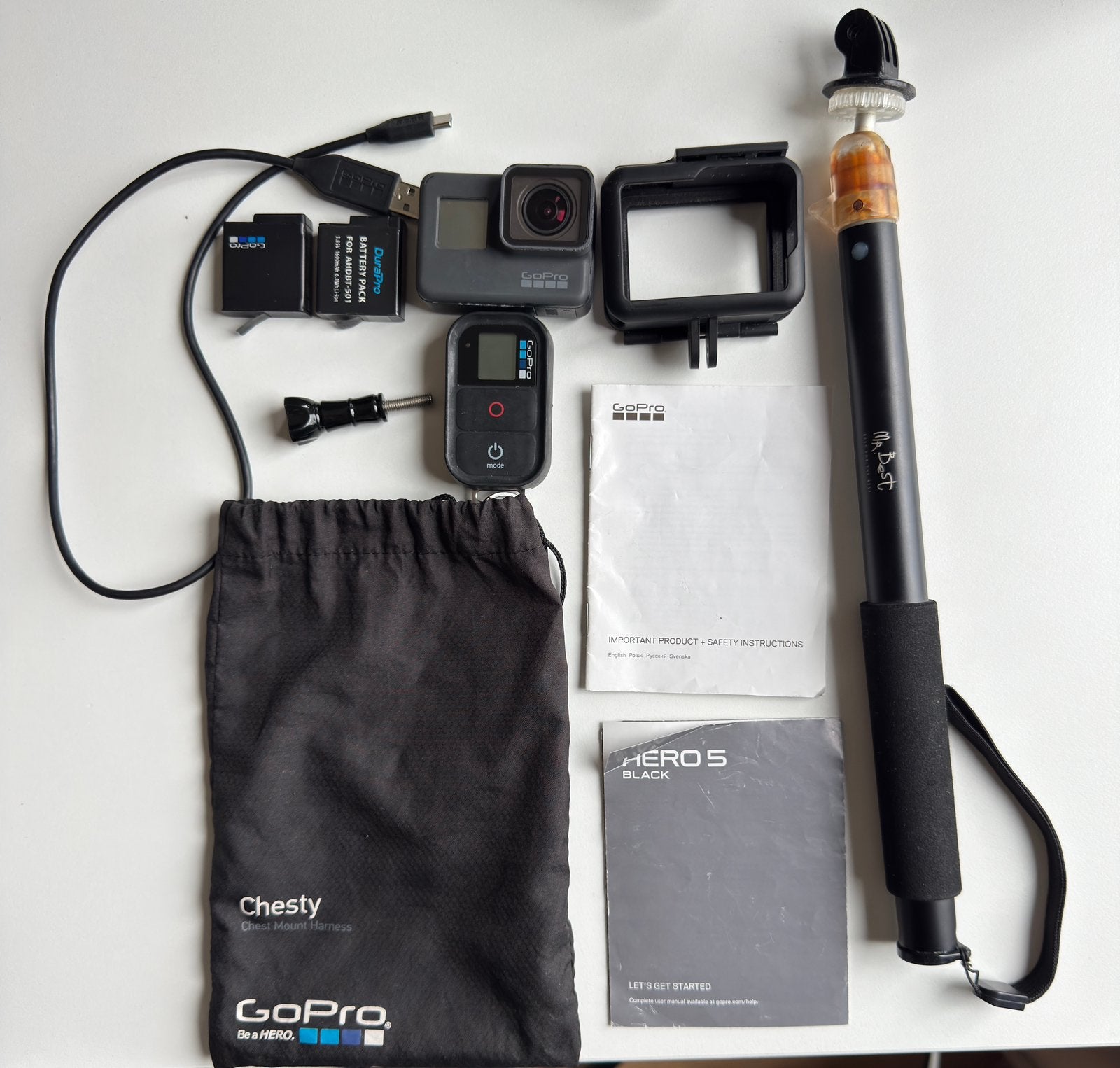 GoPro HERO5 Black + Remo Remote + 2 Accu’s + Accessoires, Ophalen, Zo goed als nieuw, GoPro