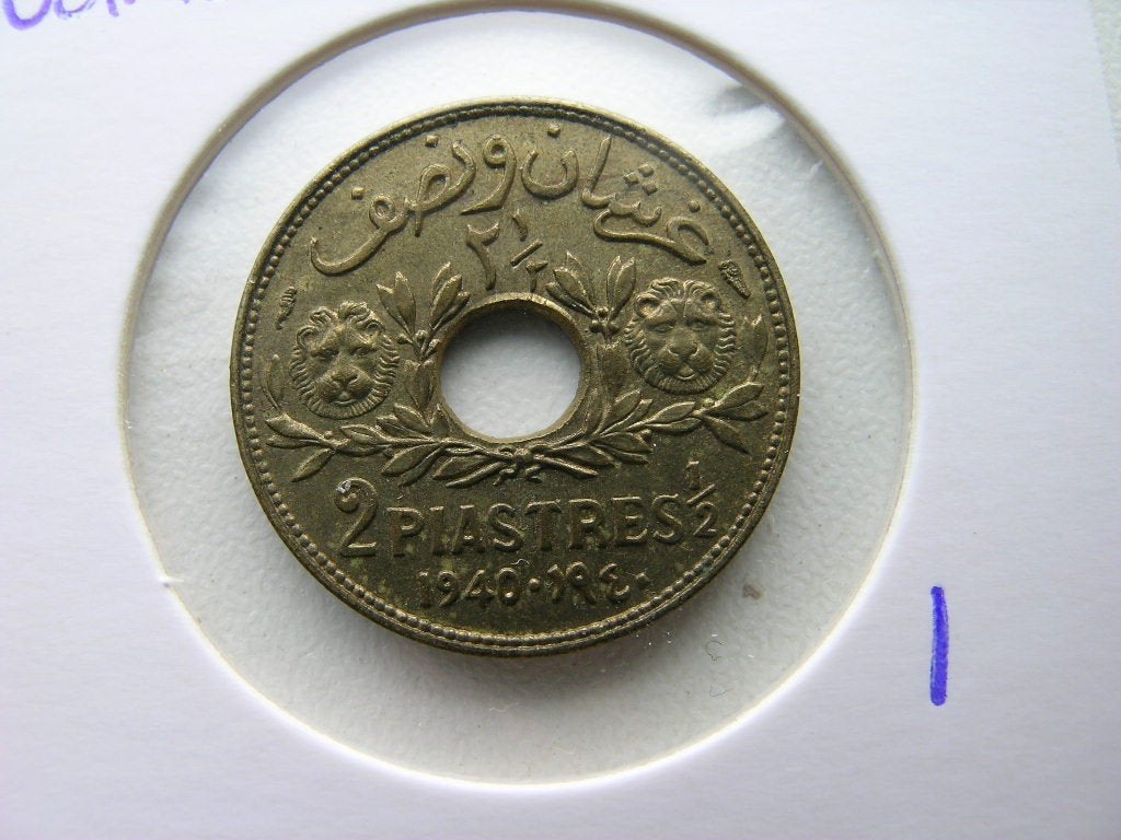 2,5 Piastres 1940 Libanon, Ophalen of Verzenden, Midden-Oosten, Losse munt