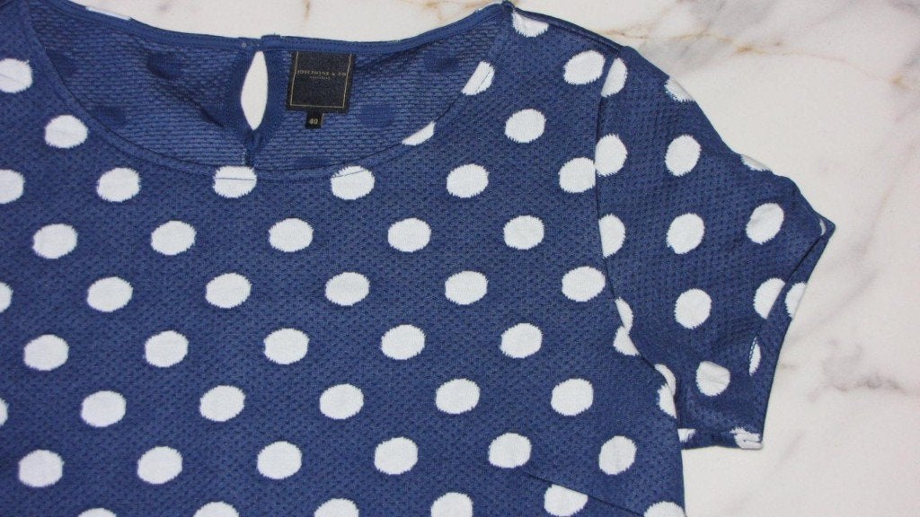 40 JOSEPHINE & CO stippen jurk, Blauw, Maat 42/44 (L), Ophalen of Verzenden, Zo goed als nieuw