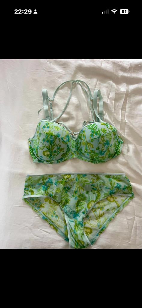 Marlies Dekkers Lingerie Set - Groen Bloemenprint, Kleding | Dames, Ondergoed en Lingerie, Ophalen of Verzenden, Groen, Setje