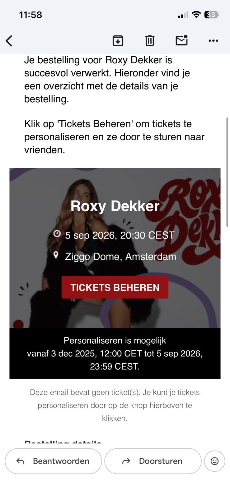 Roxy Dekker zitplaatsen Ziggo Dome 5 september avondshow 2x, Twee personen