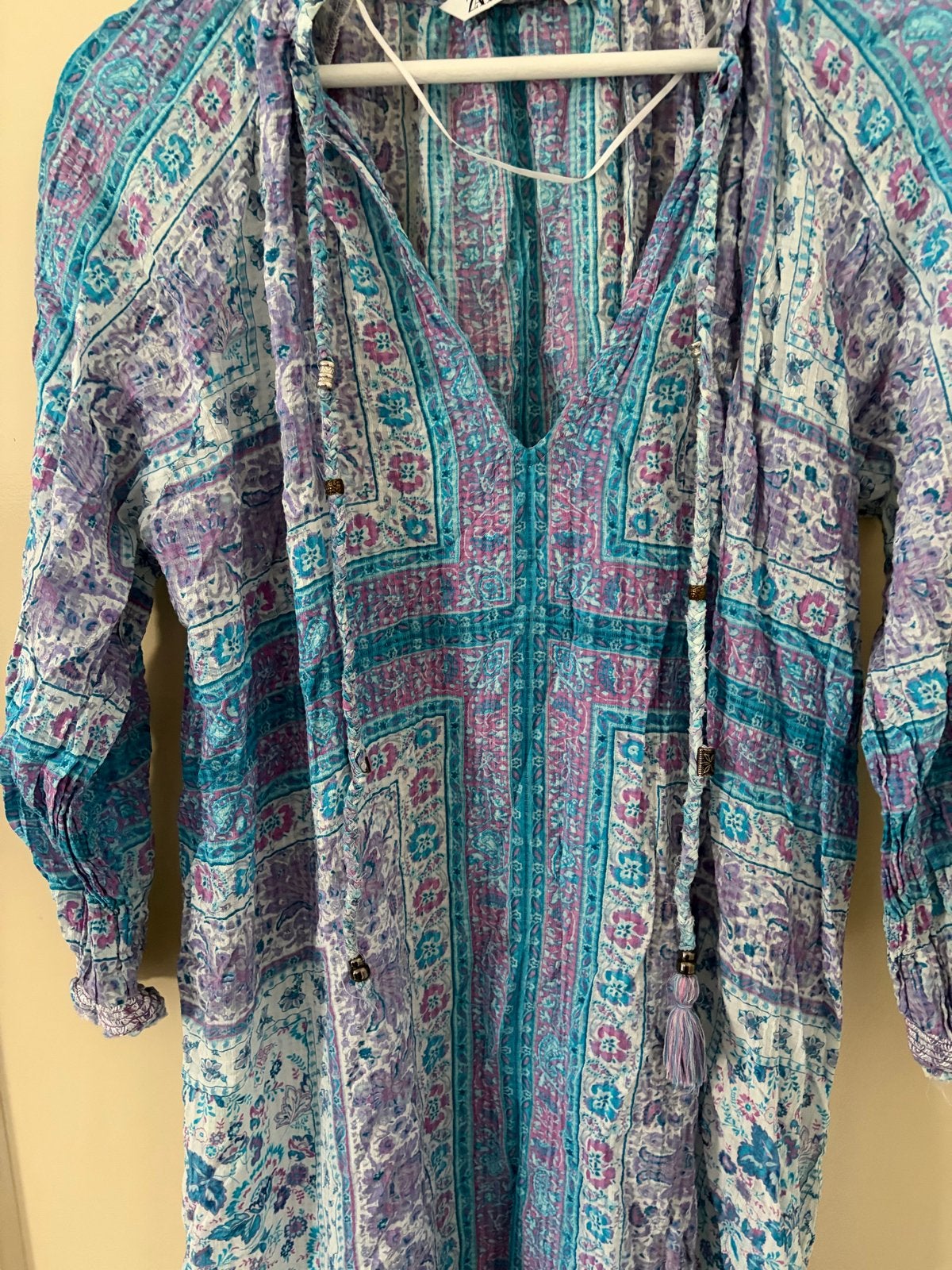 Zara maxi jurk met print, maat M, Kleding | Dames, Jurken, Maat 38/40 (M), Meerkleurig, Ophalen of Verzenden, Zo goed als nieuw