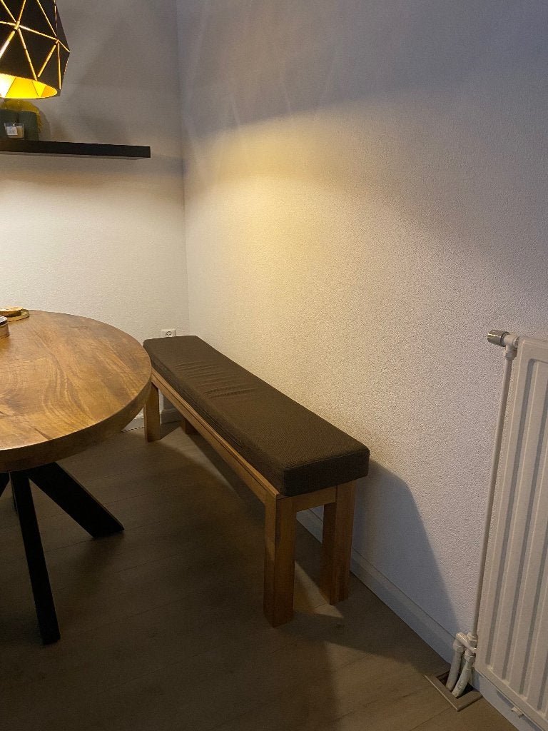Licht eiken bankje, Huis en Inrichting, Ophalen, Minder dan 75 cm, Driepersoons, Zo goed als nieuw