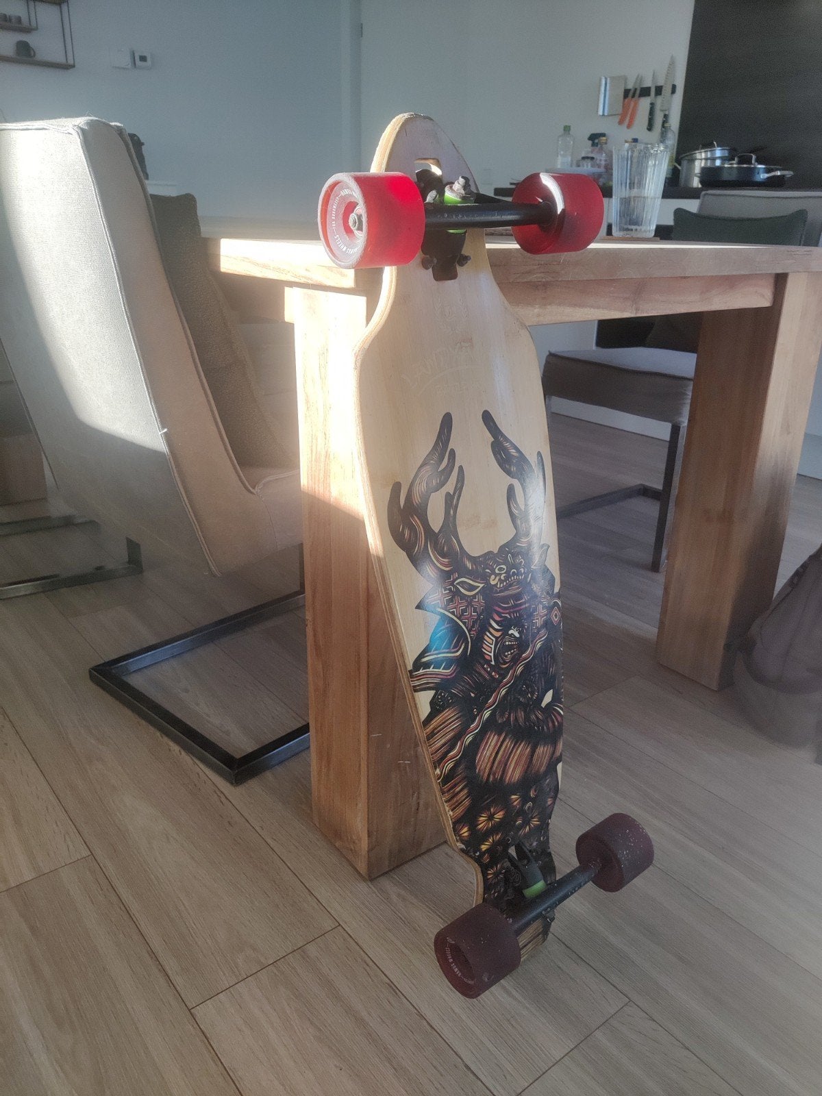 Landyachtz Battle Axe 35" Bamboe Longboard Cruiser, Sport en Fitness, Skateboarden, Ophalen, Gebruikt, Skateboard, Longboard
